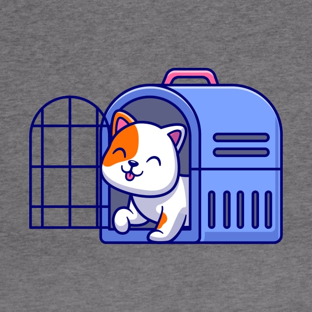 Cute Cat In Pet Cargo Cartoon by Catalyst Labs